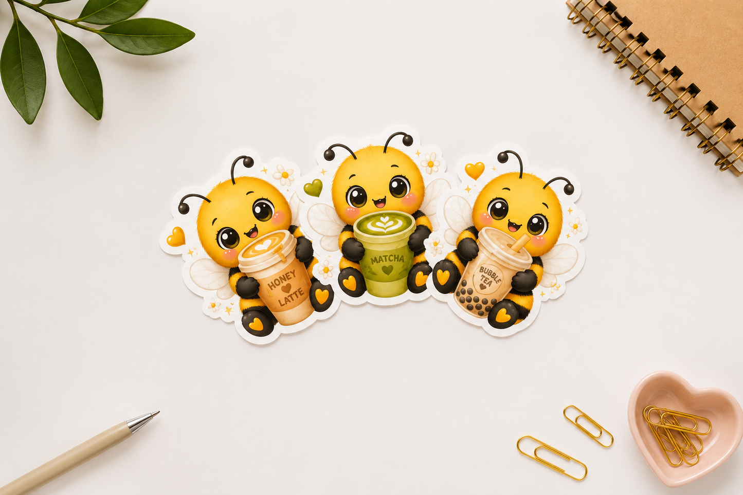 Bienen & Getränke Sticker-Set (3 Stück)