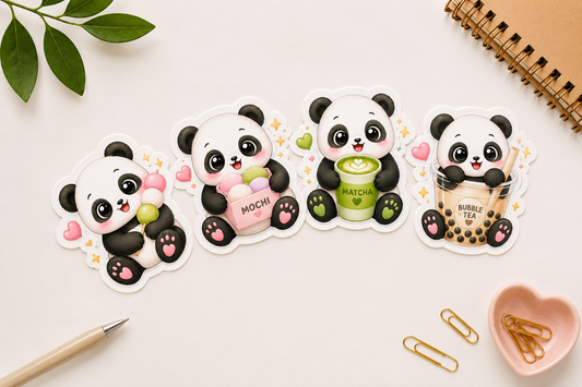 Panda Treats Sticker Set (4 Stück)