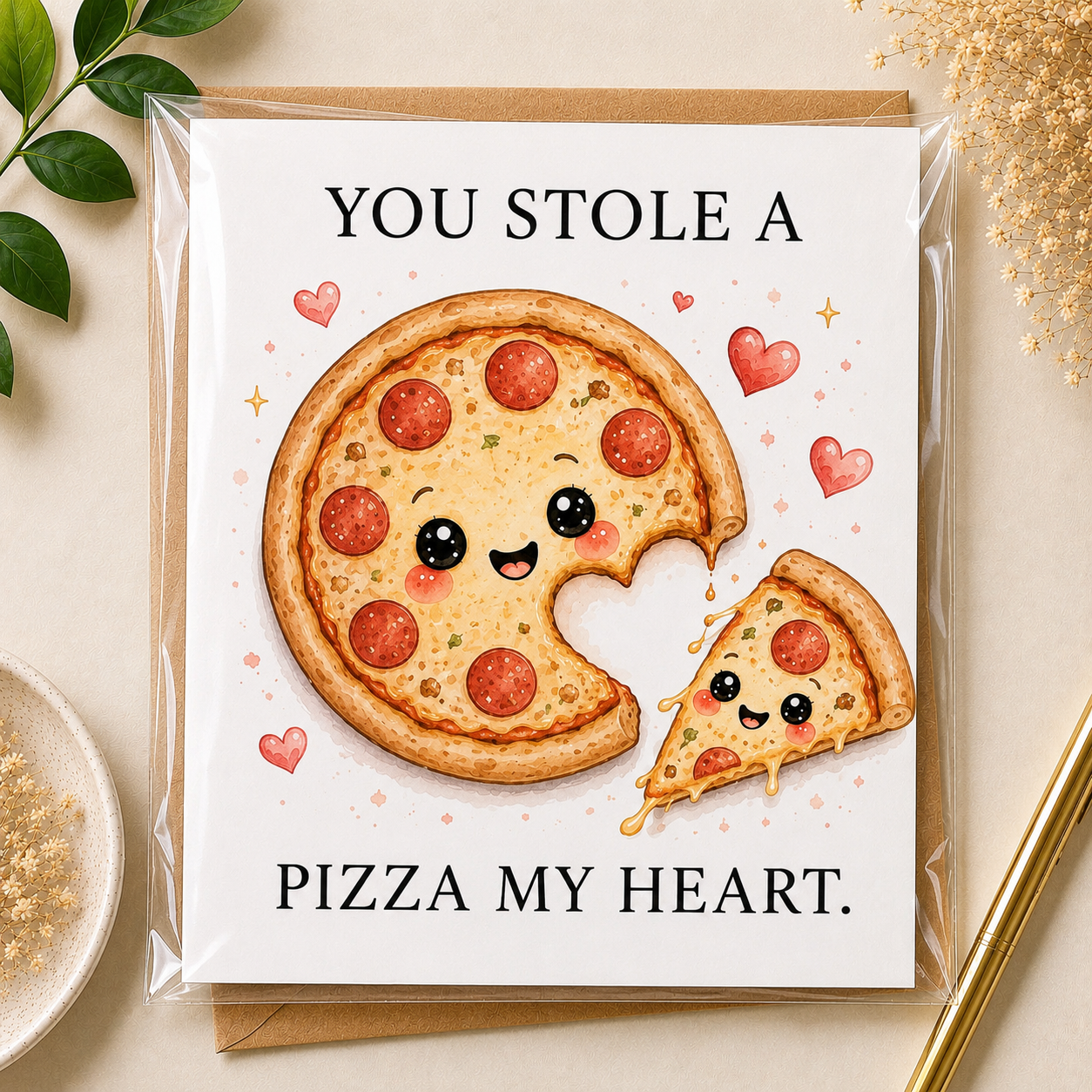 Du hast einen Pizzastück meines Herzens gestohlen. Karte