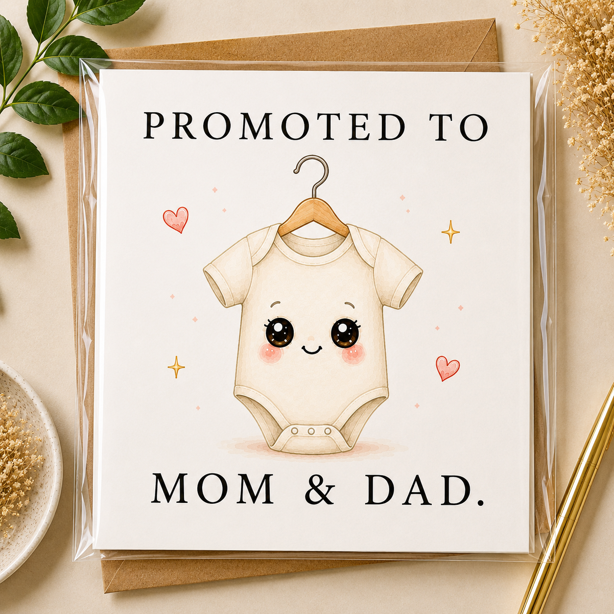 Befördert zu Mama & Papa. Karte