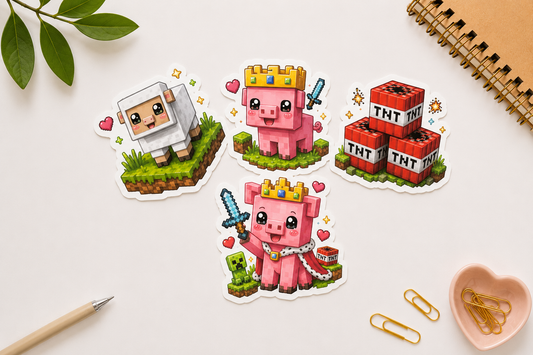 Pixel-Abenteuer-Sticker-Set (4 Stück)