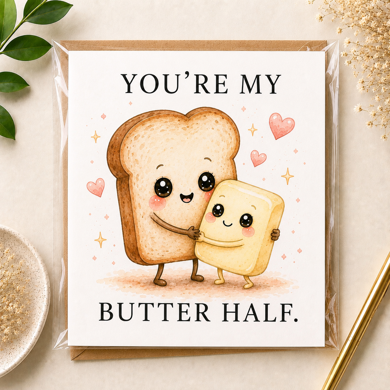 Du bist mein Butterbrot-Partner. Karte