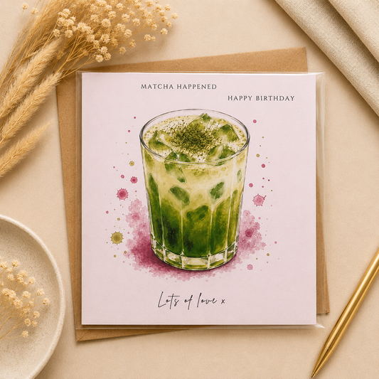 Matcha Happchen Geburtstagskarte