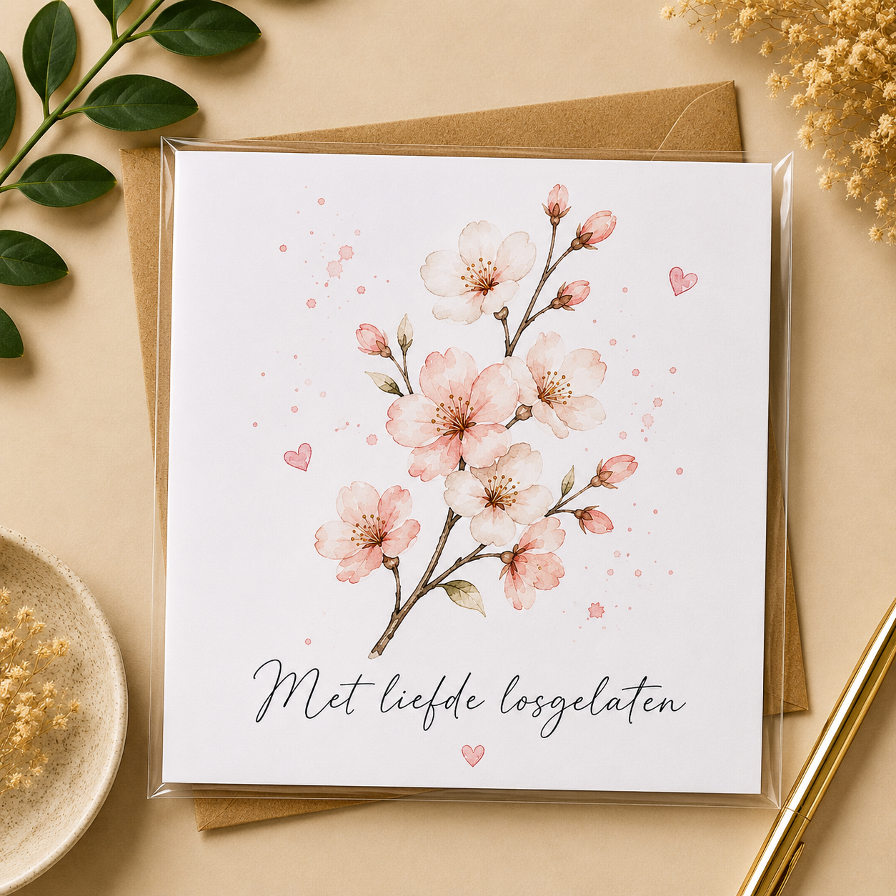 Mit Liebe losgelassen Trauerkarte