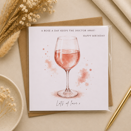 Rosé O’Clock Geburtstagskarte